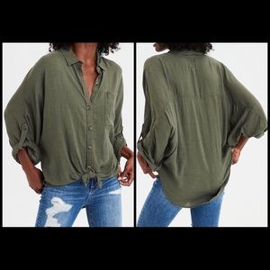 AE Oversized Tie Up Button Down Shirt
